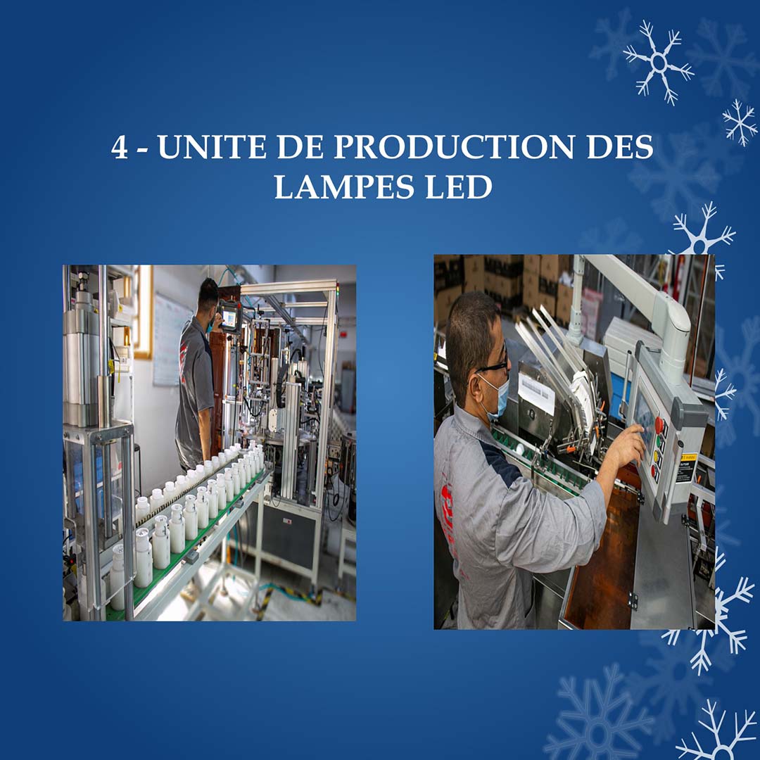 Unit&eacute; de production des lampes led